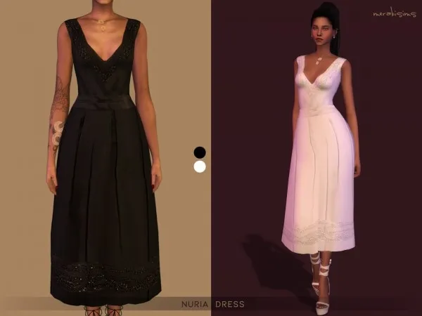Mix Nuria Dress by merakisims - The Sims 4 Custom Content