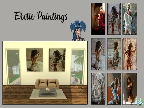 Alpha Erotic Paintings by alixdekostube - The Sims 4 Custom Content