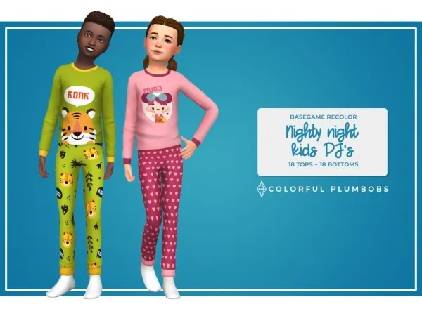Maxis Match PJs by colorfulplumbobs - The Sims 4 Custom Content