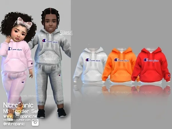 Alpha Toddler Uni MB Set (TOP Hoodie) by nitropanic - The Sims 4 Custom Content