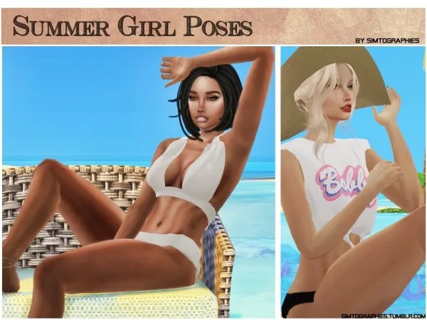 Alpha Summer Girl Pose Pack - The Sims 4 Custom Content
