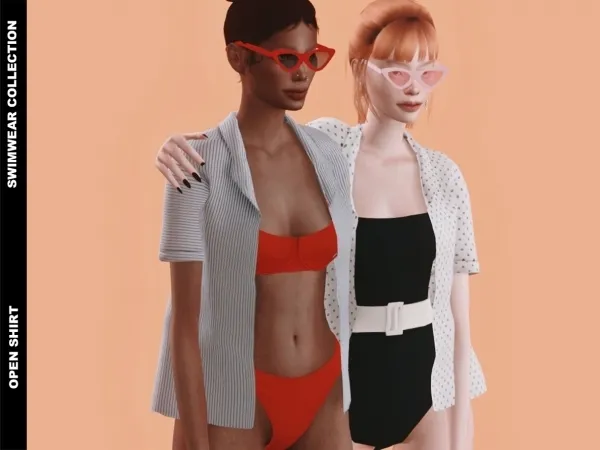 Alpha ACC Open Shirt by serenity-cc - The Sims 4 Custom Content