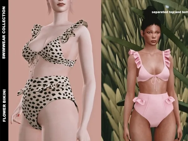 Alpha Flower Bikini by serenity-cc - The Sims 4 custom content