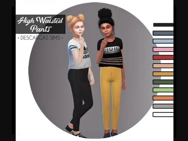 Alpha High Waisted Pants (Child) - The Sims 4 Custom Content