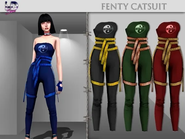Alpha i D Sims FENTY CATSUIT by polygoncouture - The Sims 4 custom content