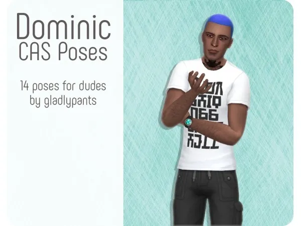 Maxis Match [gladlypants] Dominic CAS poses FOODIE trait - The Sims 4 Custom Content