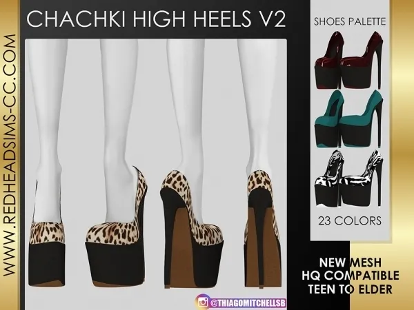 Alpha CHACHKI HIGH HEELS V2 by redheadsims - The Sims 4 Custom Content