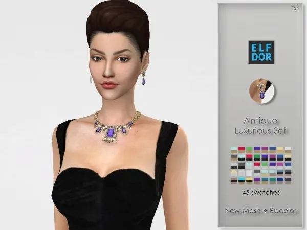 Maxis Match Antique Luxurious Set by elfdor - The Sims 4 Custom Content