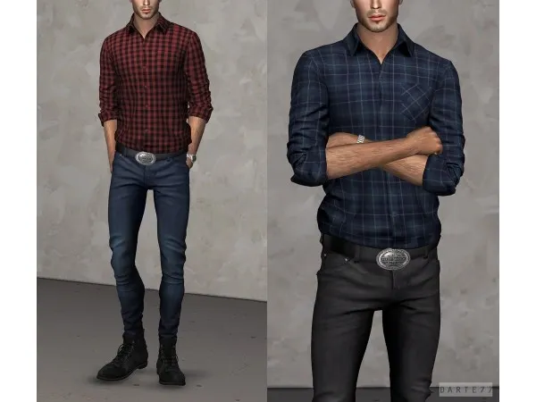 Alpha Rolled Sleeve Shirt by simsfinds - The Sims 4 Custom Content
