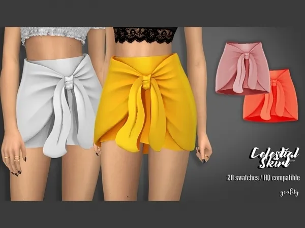 Alpha Celestial Tied Skirt by grafity-cc - The Sims 4 Custom Content