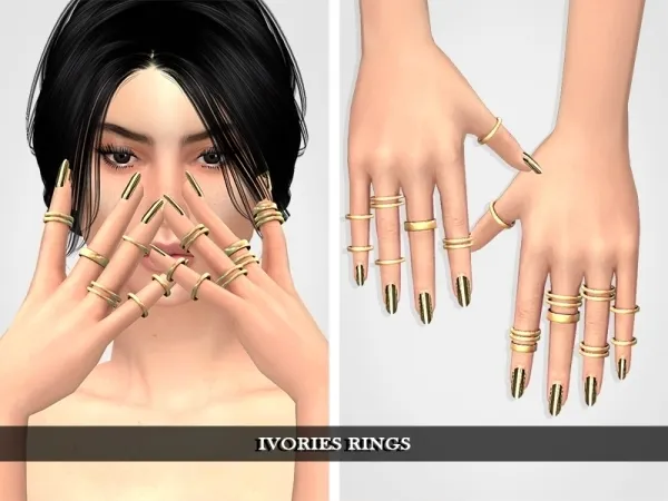 Alpha Ivories Rings by grafity-cc - The Sims 4 Custom Content