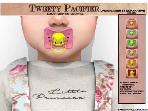 Alpha Tweety Pacifier - The Sims 4 Custom Content