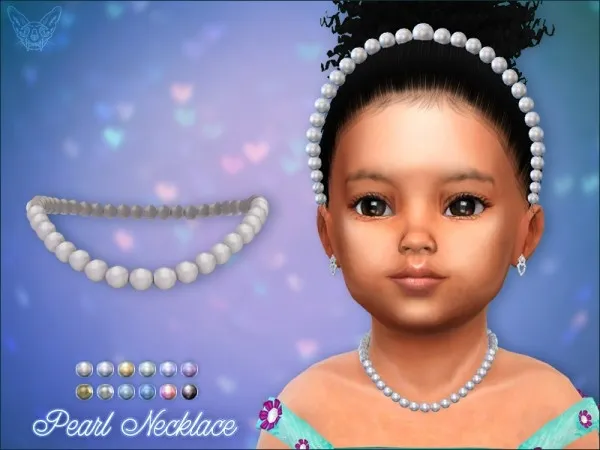 Alpha Pearl Necklace For Toddlers by giuliettasims - The Sims 4 Custom Content