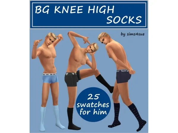 Maxis Match sims4sue BG KNEE HIGH SOCKS (MALE) by simsfinds - The Sims 4 Custom Content
