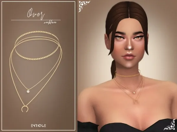 Maxis Match [EnriqueS4] Over Necklace - The Sims 4 Custom Content