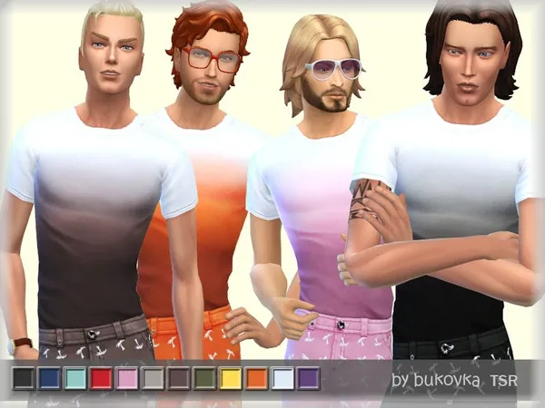 Maxis Match Gradient T Shirt - The Sims 4 Custom Content