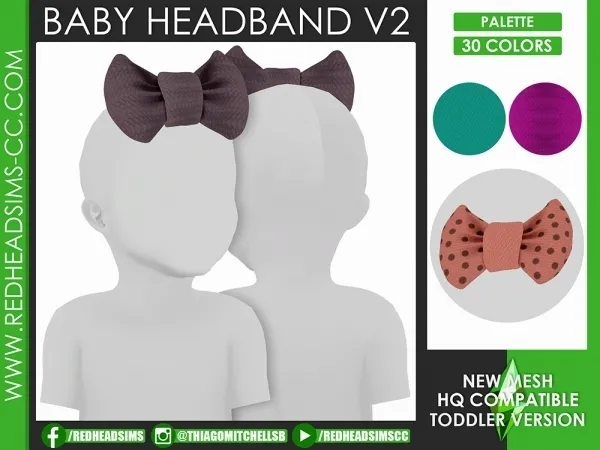 Alpha BABY HEADBAND V2 by redheadsims - The Sims 4 custom content