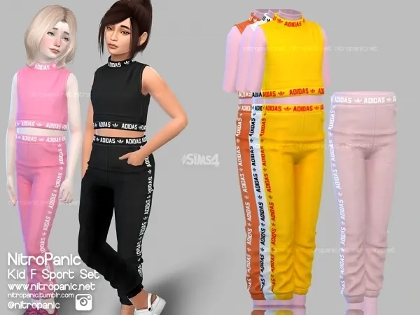 Alpha Kid F Sport Set (BOTTOM) by nitropanic - The Sims 4 Custom Content