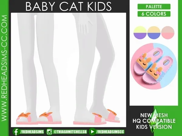 Alpha BABY CAT SHOES KIDS by redheadsims - The Sims 4 Custom Content