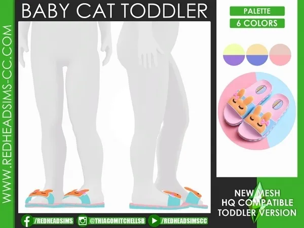Alpha BABY CAT SHOES TODDLER by redheadsims - The Sims 4 Custom Content
