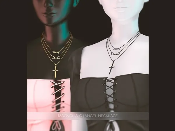 Alpha Magnolia C Angel Necklace by magnolia-c - The Sims 4 Custom Content