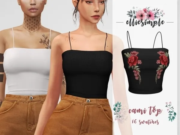 Alpha Elliesimple Cami Top by elliesimple - The Sims 4 Custom Content