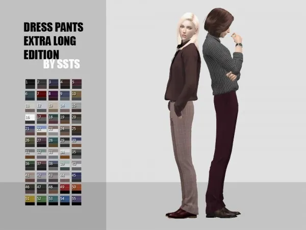 Alpha DRESS PANTS EXTRA LONG EDITION by simsfinds - The Sims 4 Custom Content