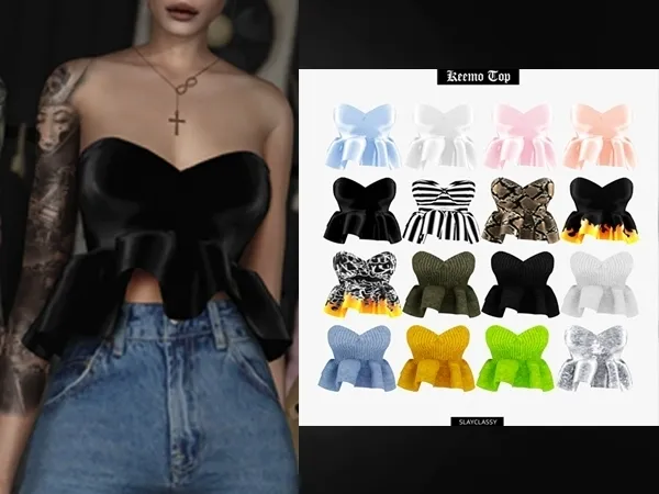 Alpha SlayClassy 105 Keemo Top by slayclassy - The Sims 4 Custom Content