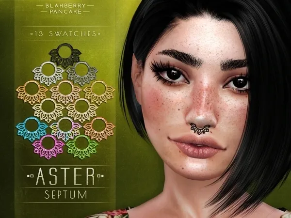 Alpha Blahberry Pancake Aster Septum by blahberry-pancake - The Sims 4 custom content