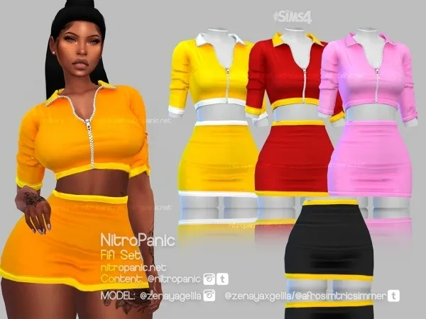 Alpha Fifi Set (BOTTOM Skirt) by nitropanic - The Sims 4 Custom Content