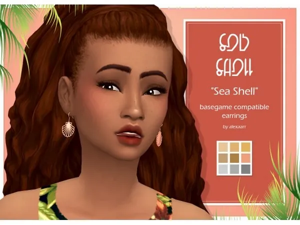 Maxis Match alexaarr Sea Shell Earrings - The Sims 4 Custom Content