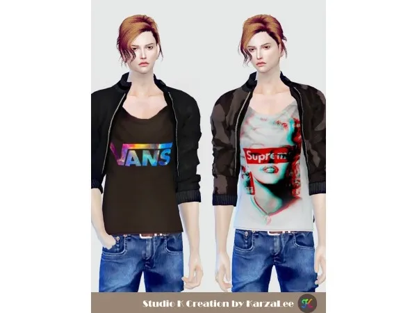 Alpha Giruto 79 full zipper jacket k creation by studio - The Sims 4 Custom Content