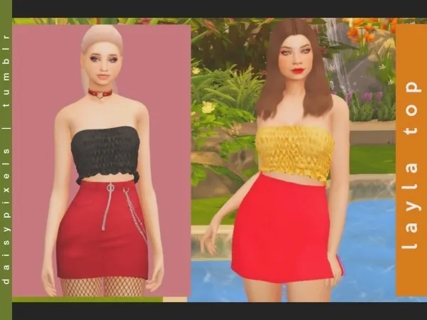 Alpha Layla Top by daisypixels - The Sims 4 Custom Content