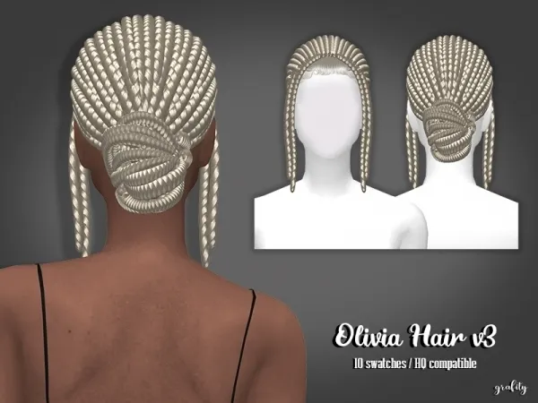 Maxis Match Olivia Hair V3 by grafity-cc - The Sims 4 Custom Content