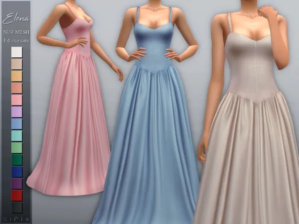 Mix Elena Gown by thesimsresource - The Sims 4 Custom Content