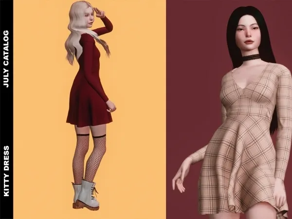 Alpha Kitty Dress by serenity-cc - The Sims 4 Custom Content