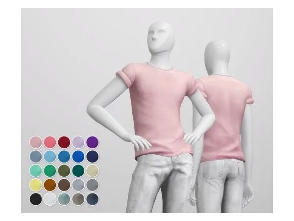 Maxis Match rusty Rolled Up T Shirt M SS19 by simsfinds - The Sims 4 Custom Content