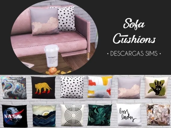 Maxis Match Sofa Cushions by descargassims - The Sims 4 Custom Content