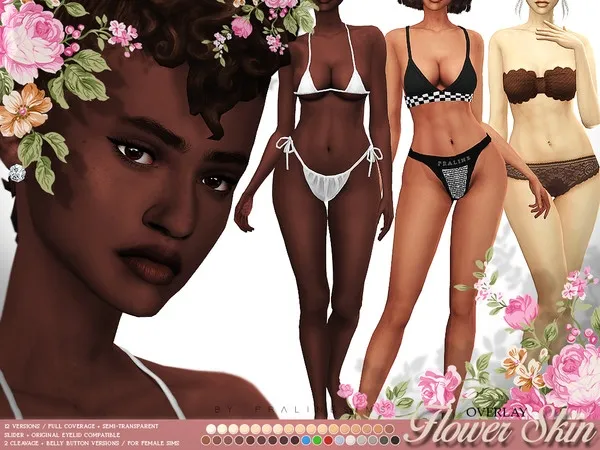 Alpha Flower Skin Overlay FEMALE by thesimsresource - The Sims 4 Custom Content