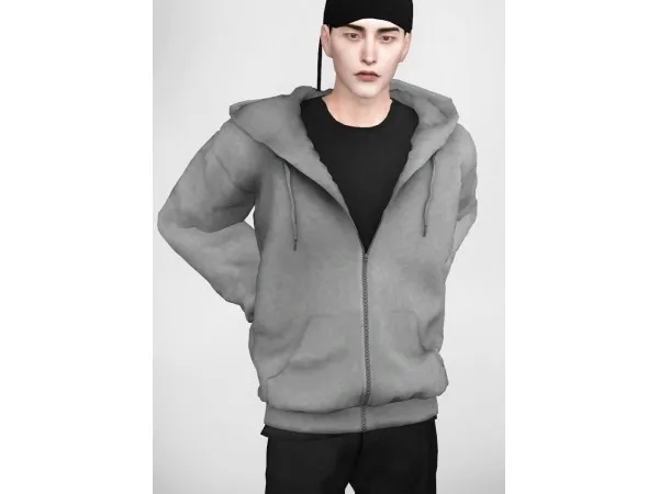 Maxis Match Loosefit zip up hoodie by 2sanghaec - The Sims 4 Custom Content
