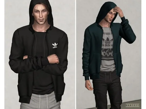 Alpha Zip Up Hoodie by darte77 - The Sims 4 Custom Content