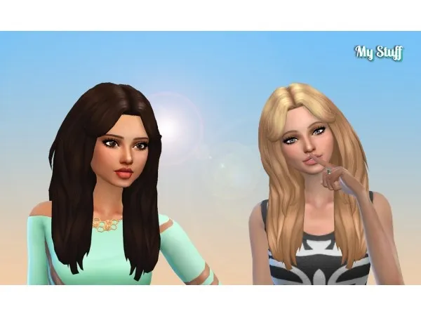 Maxis Match zurkdesign Long Messy Hair by simsfinds - The Sims 4 Custom Content