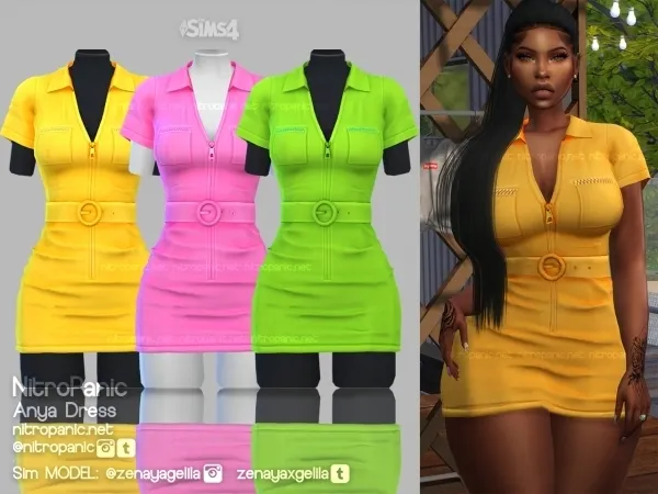Alpha Anya Dress by nitropanic - The Sims 4 custom content