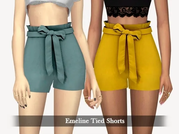 Alpha Emeline Tied Shorts by grafity-cc - The Sims 4 Custom Content