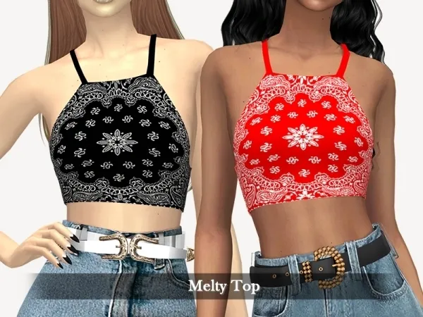 Alpha Melty Top by grafity-cc - The Sims 4 Custom Content