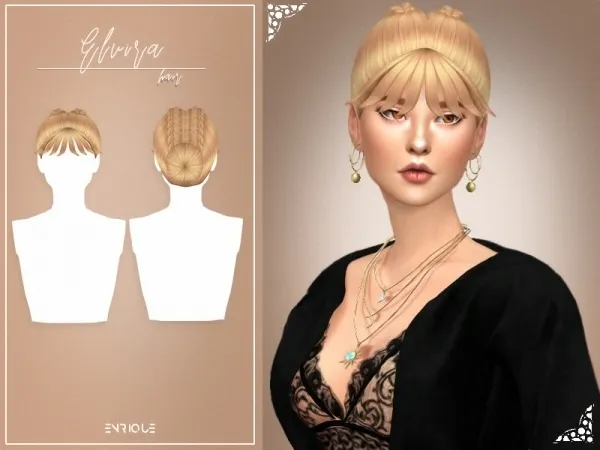 Maxis Match [EnriqueS4] Elvira Hairstyle by enriques4 - The Sims 4 Custom Content