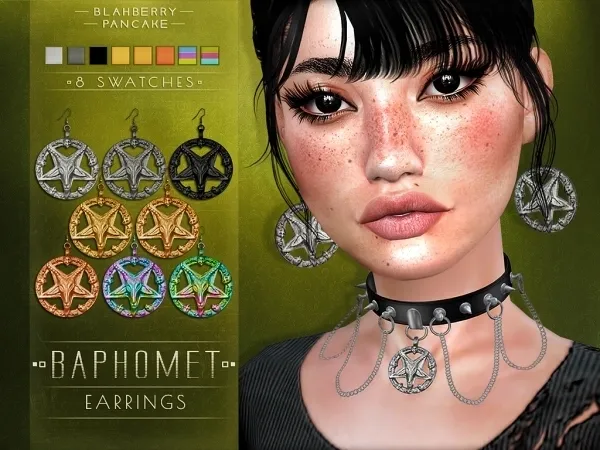 Blahberry Pancake - Baphomet Earrings
