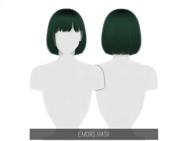 Alpha EMORI HAIR by simsfinds - The Sims 4 Custom Content