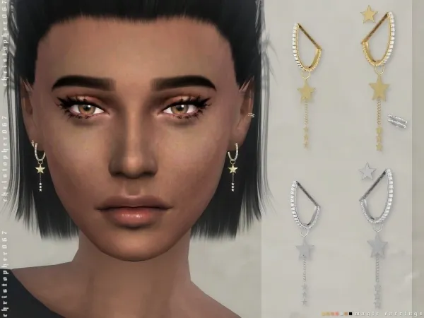 Maxis Match Magic Earrings Christopher067 by christopher067 - The Sims 4 Custom Content