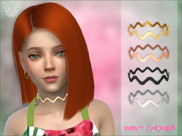 Maxis Match Wavy Choker For Kids - The Sims 4 Custom Content